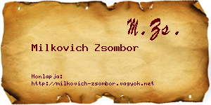 Milkovich Zsombor névjegykártya